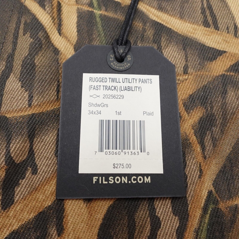 Lot of 2 - Filson Men's Rugged Twill Mossy Oak Camo Utility Pants Shadow Grass - Picture 3 of 10